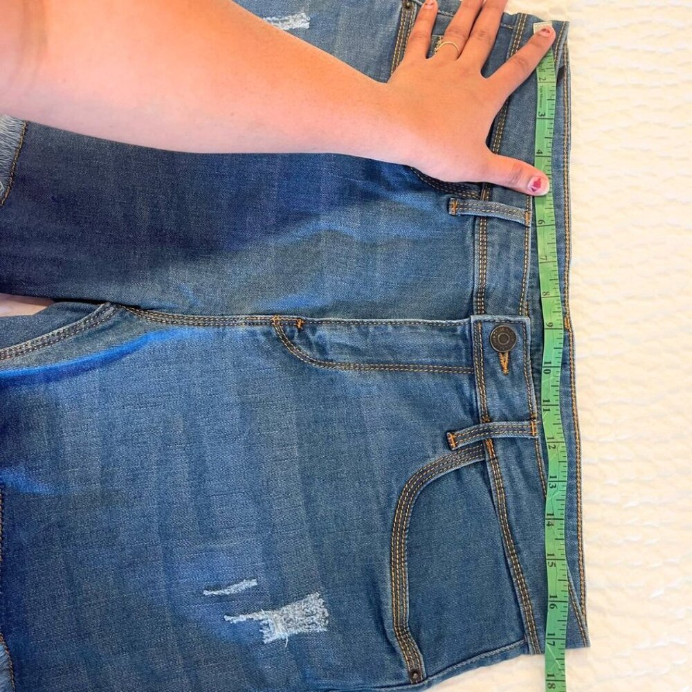 Jealous 21 Womens Blue Denim Stretch Cut off Shorts Bottom Size 34 - Picture 3 of 9